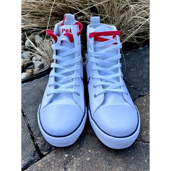 New! Polo Ralph Lauren high top sneakers unisex 6.5kids/6.5 mens/8.5 womens - Picture 6 of 7